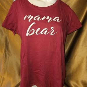 Torrid Mama Bear Shirt Red NWOT Size 1